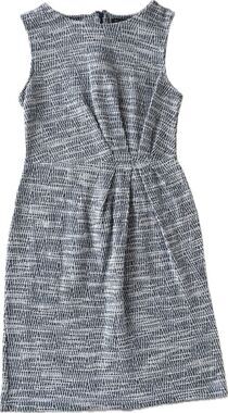 Banana Republic Tweed Blue and White Dress Size 4 Knee Length Twist Waist Accent